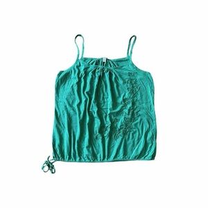 Old Navy Y2K Green Embroidered Tank Top - Size L